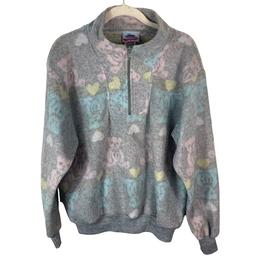 Vintage Topson Downs Gray Bear Print Pullover